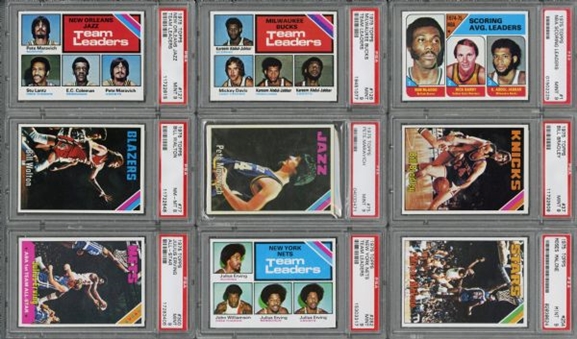 1975 Topps Basketball PSA Graded Near-Complete Set with 312/330 Cards (276 PSA 9s and 36 PSA 8s) Set #5 on PSA Registry